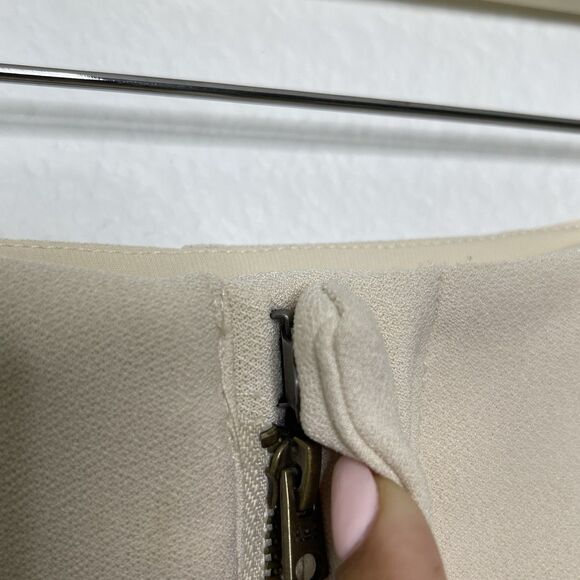 ABERCROMBIE & FITCH Trouser Pants 00 Short Wide Leg Ivory High Waist Menswear - Picture 6 of 14